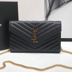 YSL Chain CrossBody Medium Black Gold